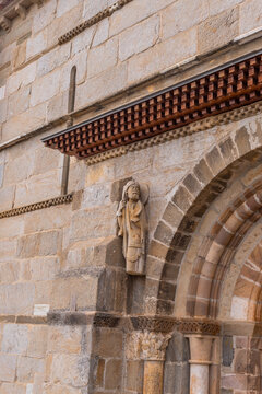 Santiago pilgrim sculpture Romanesque Church