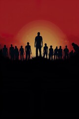 Illustration invasion zombie - obrazy, fototapety, plakaty