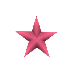 Pink Five Pointed Star, Star Clipart, image with transparent background.3d golden star