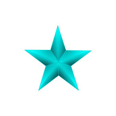 Light blue Five Pointed Star, Star Clipart, image with transparent background.3d golden star