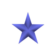 Obraz premium Blue Five Pointed Star, Star Clipart, image with transparent background.3d golden star