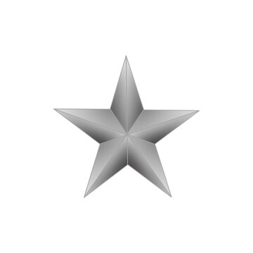 Gray Five Pointed Star, Star Clipart, image with transparent background.3d golden star