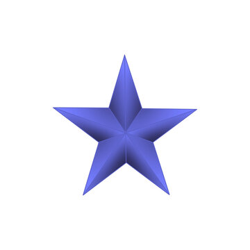 Blue Five Pointed Star, Star Clipart, image with transparent background.3d golden star