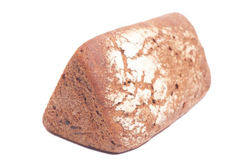 Rye sourdough bread isolated on white background