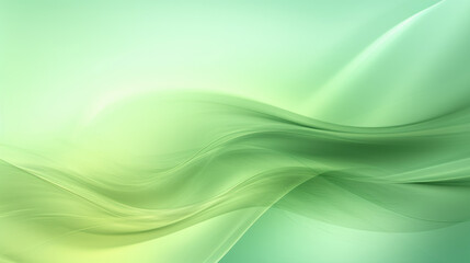 Obraz premium Background with smooth lines in green gradient colors. Glowing wavy lines