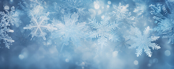 Close up detail of snowflakes - obrazy, fototapety, plakaty