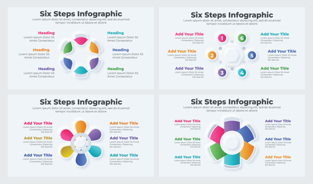 Vector circle infographics template bundle