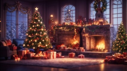 christmas tree in the night