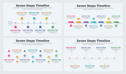 Vector abstract elements for infographic presentation slide with 7 options or steps