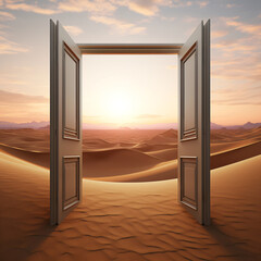 Open door on desert