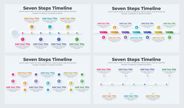 Vector abstract elements for infographic presentation slide with 7 options or steps