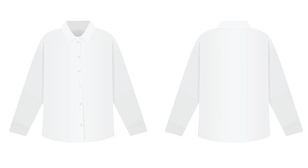 White female long sleeve shirt. vector illustration