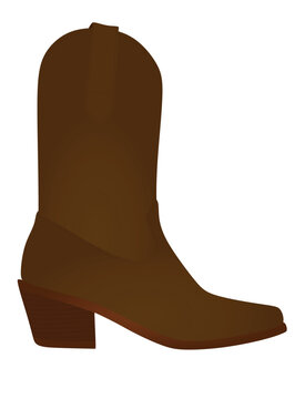 Brown  cowboy boot. vector illustration