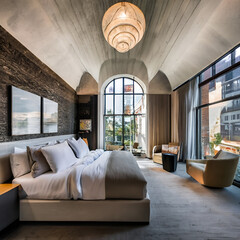 modren room with hotel AI generated 