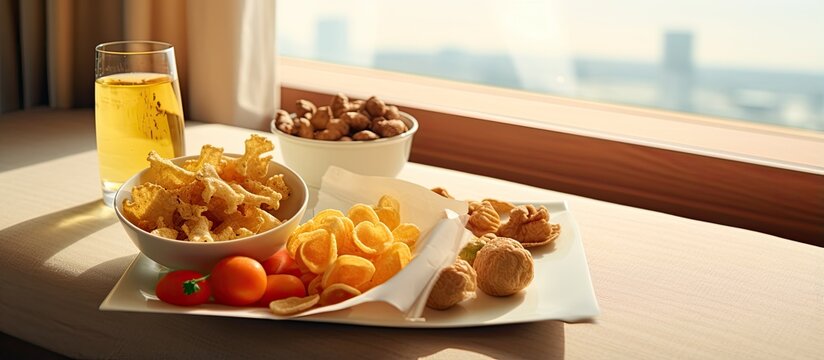 Luxury hotel room snack