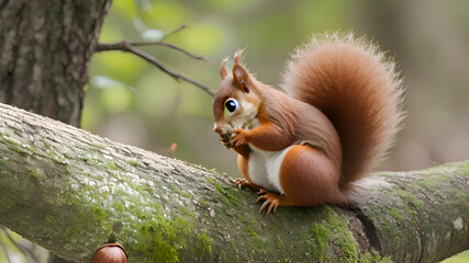 Obraz premium squirrel on a tree