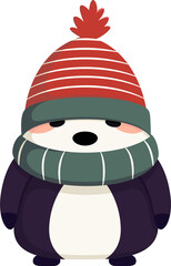 Christmast Cute Bear Cartoon Flat