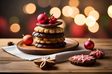 Fototapeta na wymiar Christmas cookies and decorations