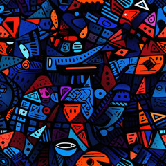 Trendy abstract repeat pattern