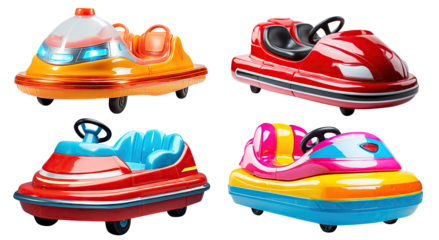 Set of bumper cars, cut out