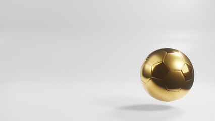 Isolated Golden Soccer Sphere in 3D: Gray Setting Evoking the Balon d'Or Excellence © raulince