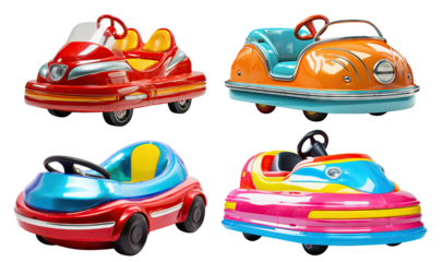 Set of bumper cars, cut out