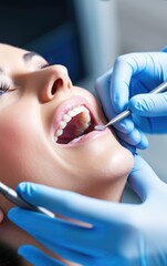A dentist is treating the tooth. Generative AI