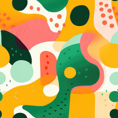 Abstract modern shapes repeat pattern minimal retro