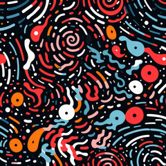 Fototapeta premium Abstract modern shapes repeat pattern minimal retro