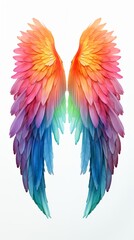 Fototapeta premium Illustration of colorful wings on a white background