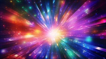 An abstract background with colorful lights and stars - obrazy, fototapety, plakaty