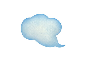 Watercolor speech bubbles with stains, paper texture. dialog cloud. clipart stikers on transparent background. window for thoughts, ideas, conversations for web design, scrapbooking