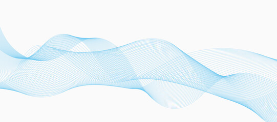 Abstract vector background with smooth color wave. Smoke wavy lines. Vector blue waves background