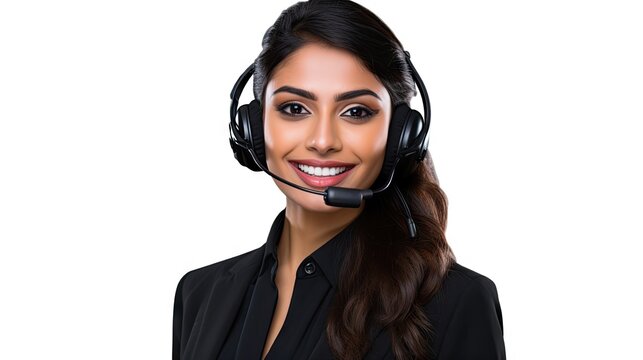 Indian Call Service Woman White Background