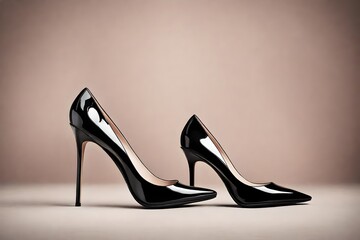 A pair of patent leather stiletto heels, exuding confidence and sophistication.