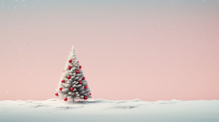 minimal style background, Christmas tree in contemporary design, , mockup idea, Generative Ai