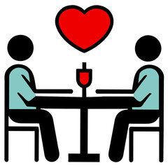 couples sharing a romantic dinner