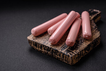 Delicious fresh vegetarian sausage or sausage made from vegetable protein tofu or seitan
