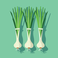 Leeks in cartoon, doodle style. 2d vector illustration in logo, icon style. AI Generative