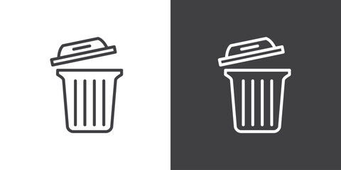 Icon of Trash bin, Simple Recycle outline vector sign, Trash can linear style pictogram. Delete symbol, logo illustration, Modern vector trash can symbol isolated on white background. 
