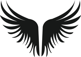 black wings icons. Wings badges. Collection wings badges. Vector