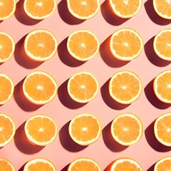 sliced fruits on colored background
