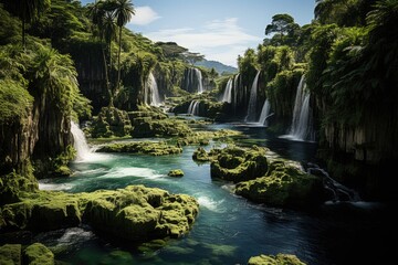 Waterfall in Costa Rica, Central America, Central America, South America. 