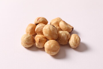 hazelnuts on a wooden table