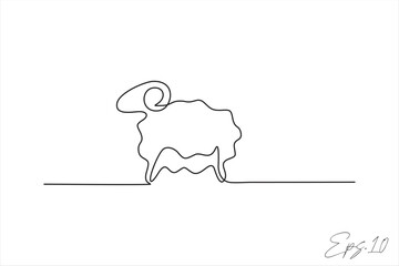 continuous line vector illustration design of sheep