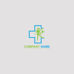 Fototapeta na wymiar Medical plus Leaf Simple Logo suitable for your company logo or Hospital logo