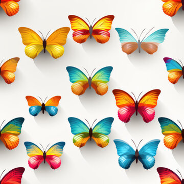 Butterflies cartoon repeat pattern