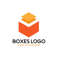 courier box logo design vector