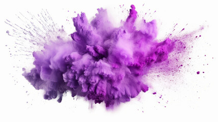 bright purple lilac holi paint color powder festival explosion burst . - obrazy, fototapety, plakaty