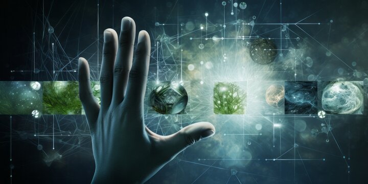 Capturing Nature and Sustainability in Shots with the Style of Technological Design, Featuring Symbolic Elements that Showcase the Intersection of Environmental Progress and Modern Innovation